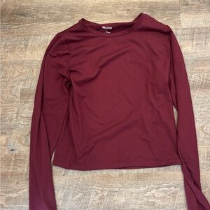 Hollister Women's Long Sleeve Crewneck Top - Maroon